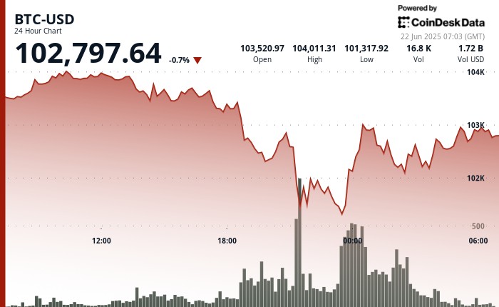 Bitcoin gathers over $102K after panic sellers throw away in the horrors of war