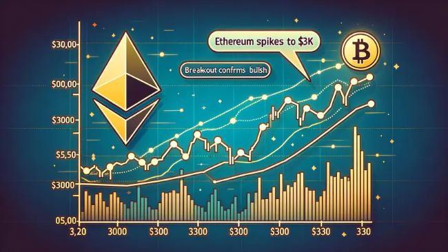 Ethereum prices surge to $3k - Breakout confirms bullish trend
