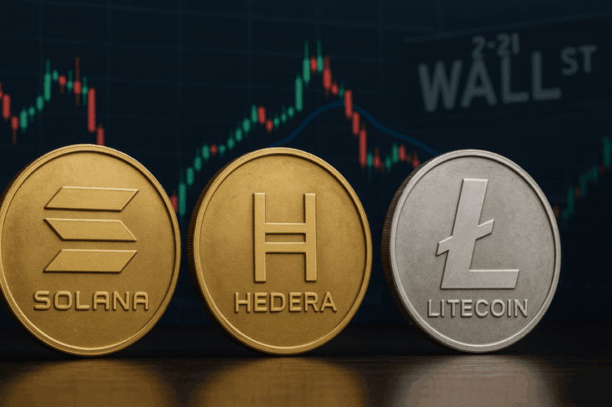 How did Solana, Litecoin, and Hedera ETFs perform on their first day of trading?
