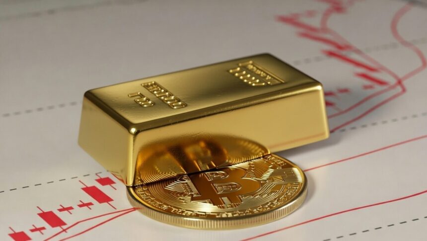 Bitcoin price in gold terms falls for 6 consecutive months