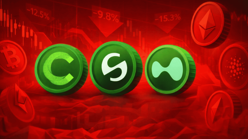 Which three cryptocurrencies can best resist market declines?