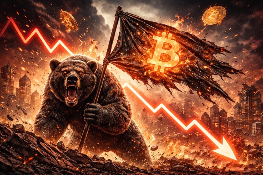 The Bitcoin Bearish flag is still active, so the price could crash again.