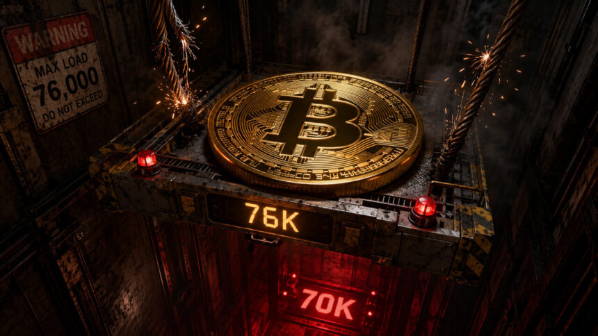 Bitcoin price risk falls towards $70,000 as $76,000 support weakens