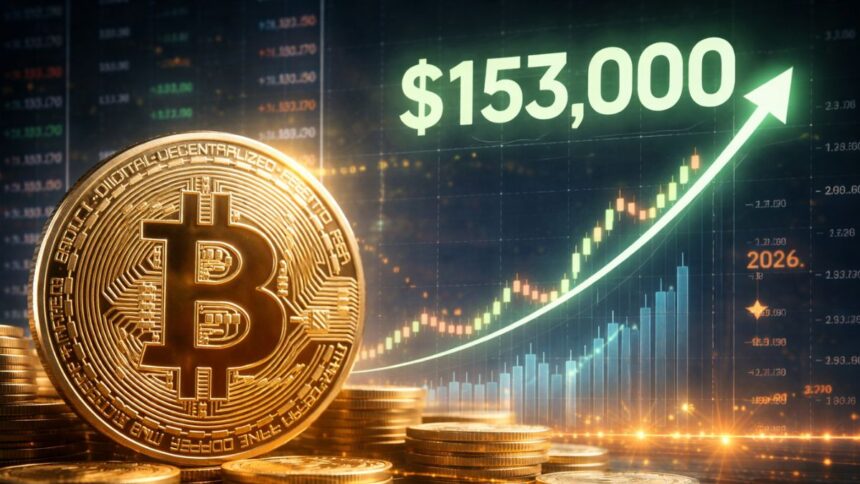 Model predicts Bitcoin high and low prices points to USD 153,000 at the end of 2026
